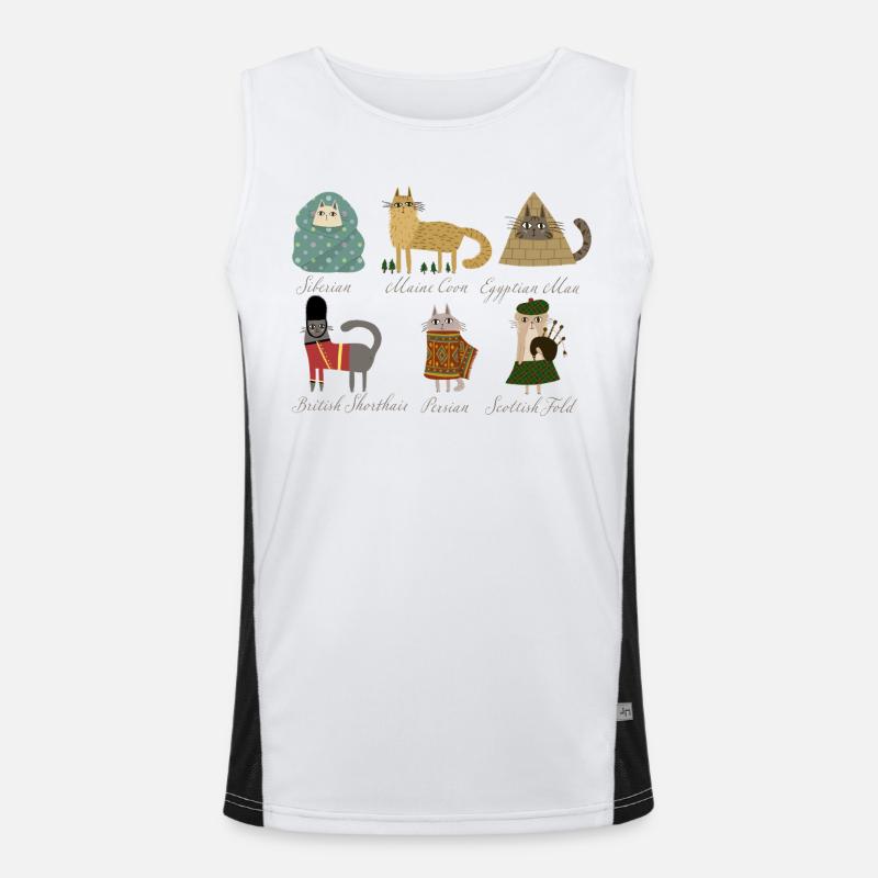 Races de chats Débardeur respirant contrasté Homme 