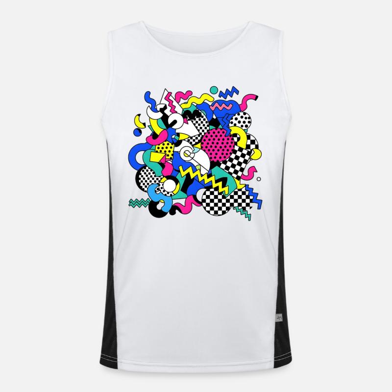 Neon Chaos Pop Art Pattern Men's Functional Contrast Tank Top 