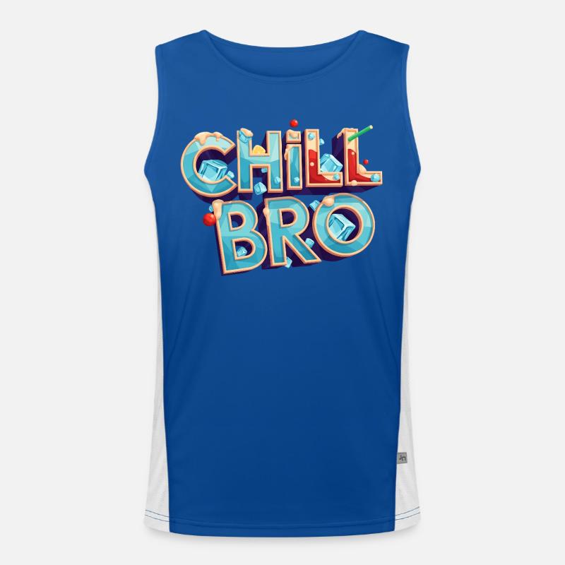 Lettrage Chill Bro Cocktail Débardeur respirant contrasté Homme 