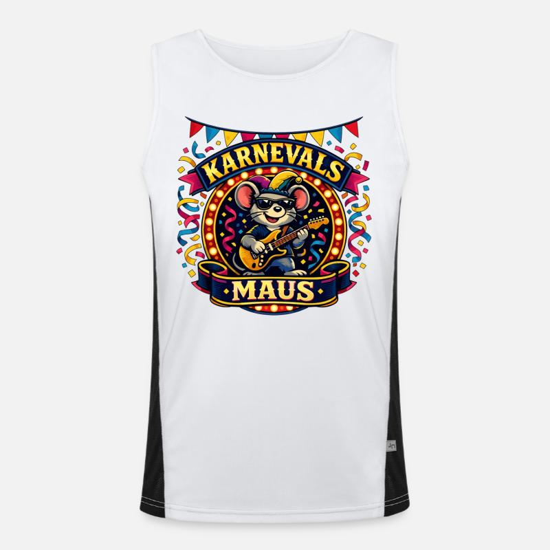 Karneval Maus Rock Köln Alaaf Geschenk Funktionelles Kontrast-Tank Top für Männer 