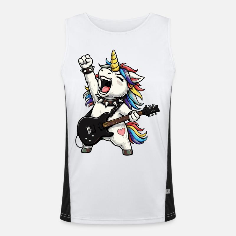 Rainbow Unicorn Rocker Men's Functional Contrast Tank Top 