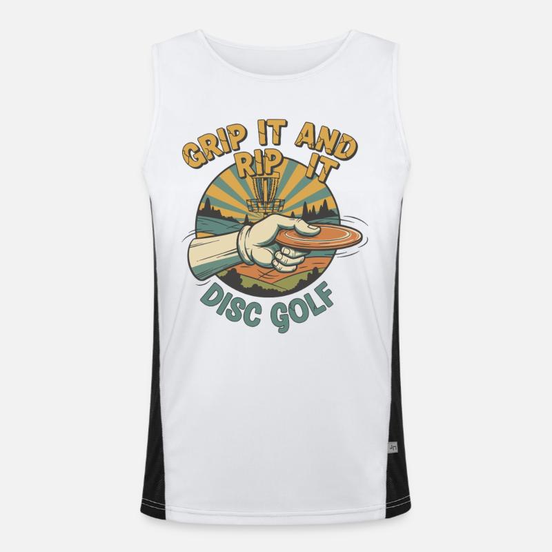 Pack es und reiß es Disc Golf Flying Disc Funktionelles Kontrast-Tank Top für Männer 