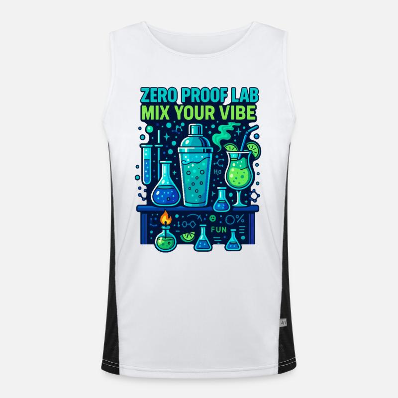 Zero Proof Lab, Mocktail Chemistry - Men's Functional Contrast Tank Top  - white/black