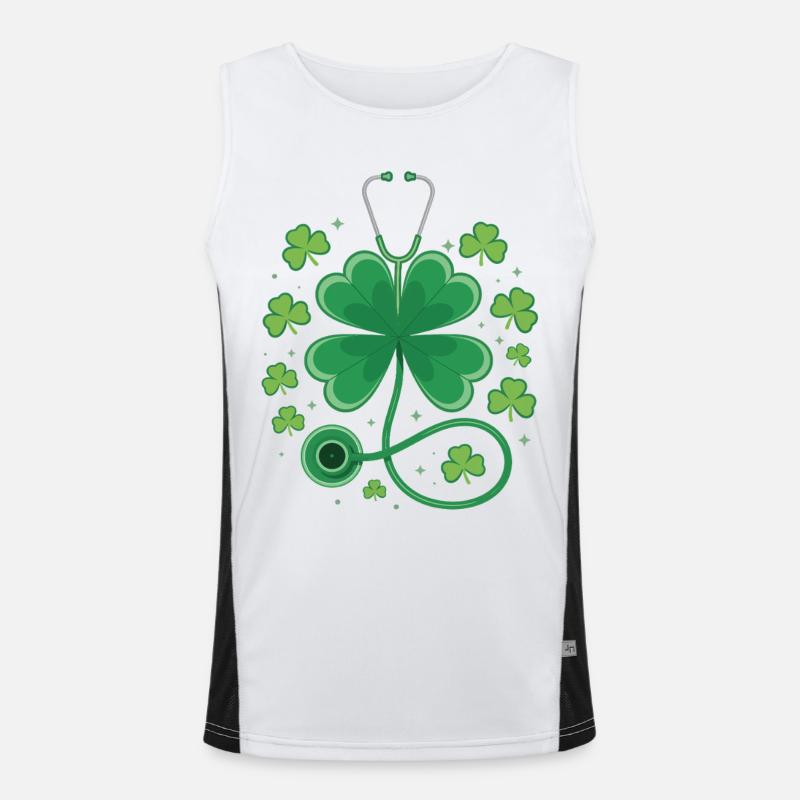 Conception du stéthoscope en trèfle Débardeur respirant contrasté Homme 