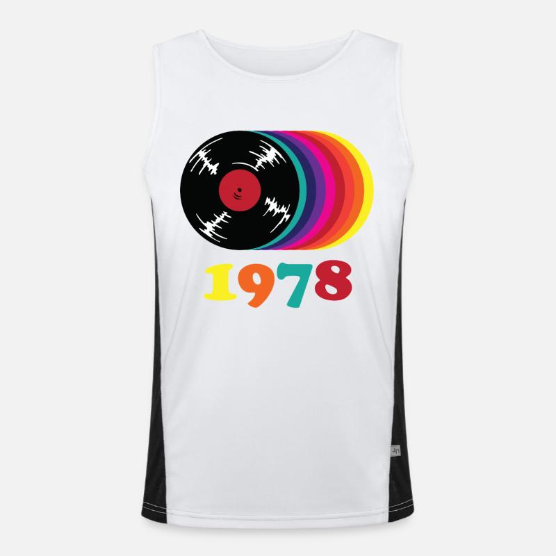 Rétro Vinyl Rainbow 1978 Débardeur respirant contrasté Homme 