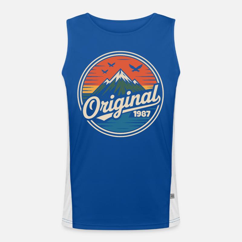 Original 1987 vintage retro 1987 birthday Men's Functional Contrast Tank Top 
