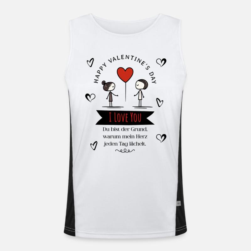Heart message for two Men's Functional Contrast Tank Top 