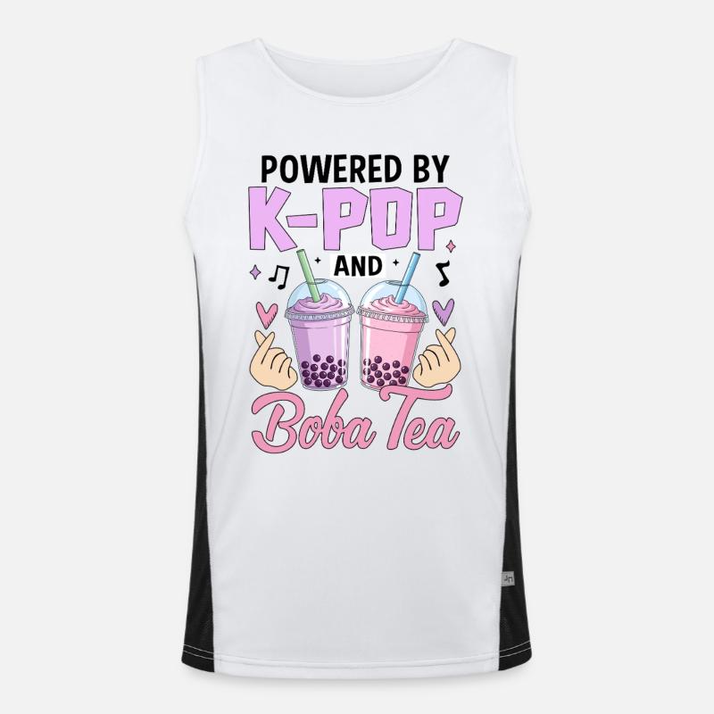Propulsé par K Pop et Boba Tea Débardeur respirant contrasté Homme 