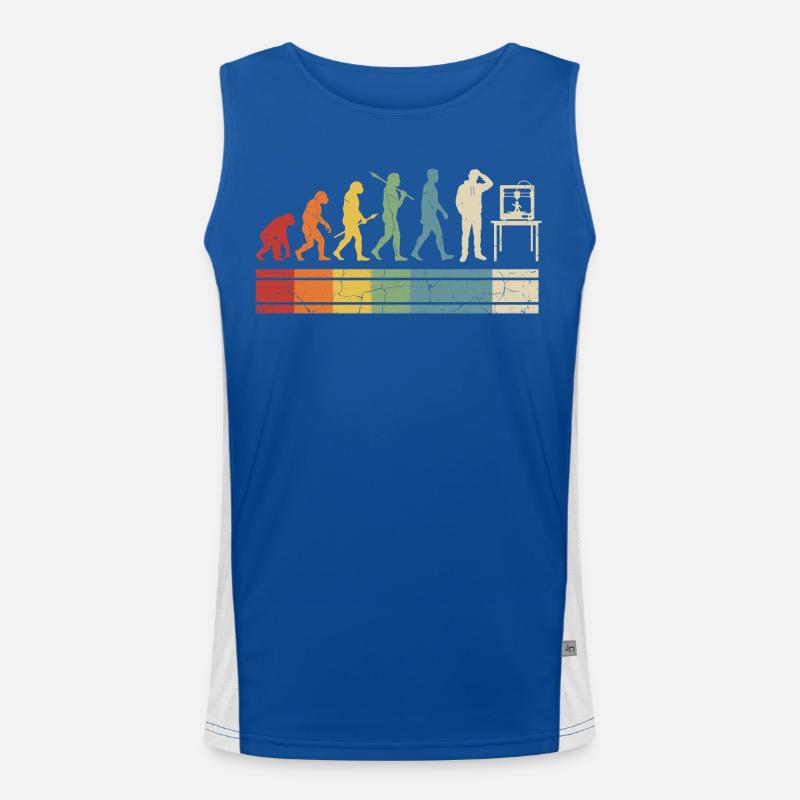 3D Druck Evolution – Vintage Maker Design Funktionelles Kontrast-Tank Top für Männer 