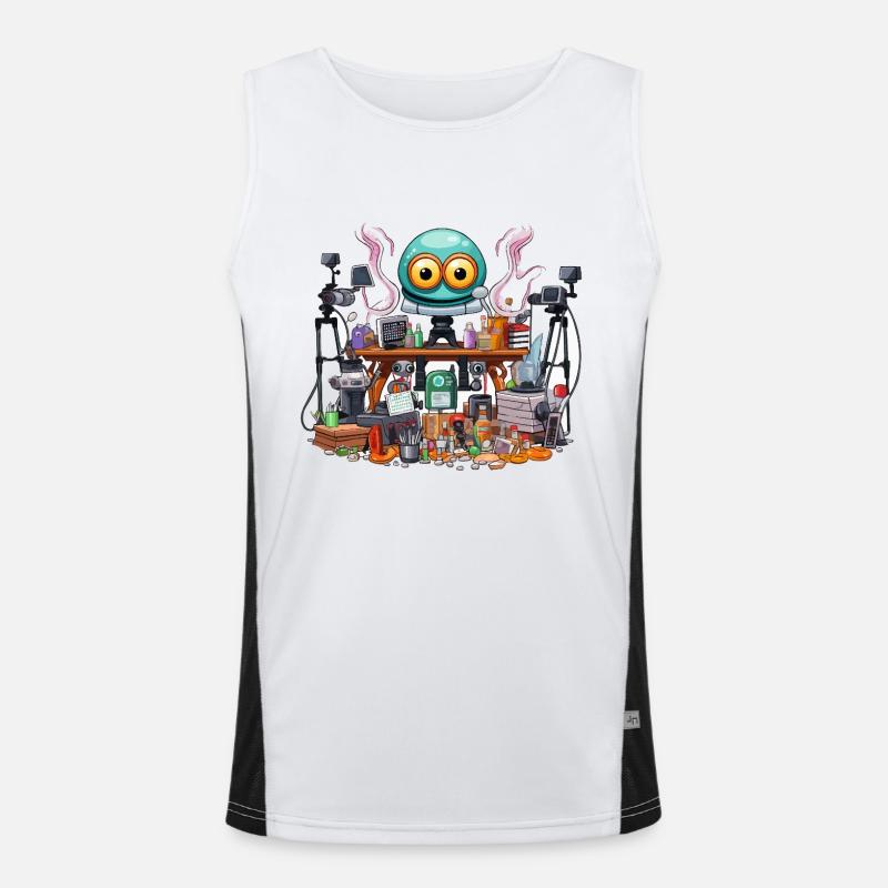 Kreativer Gadget-Workshop Alien Funktionelles Kontrast-Tank Top für Männer 