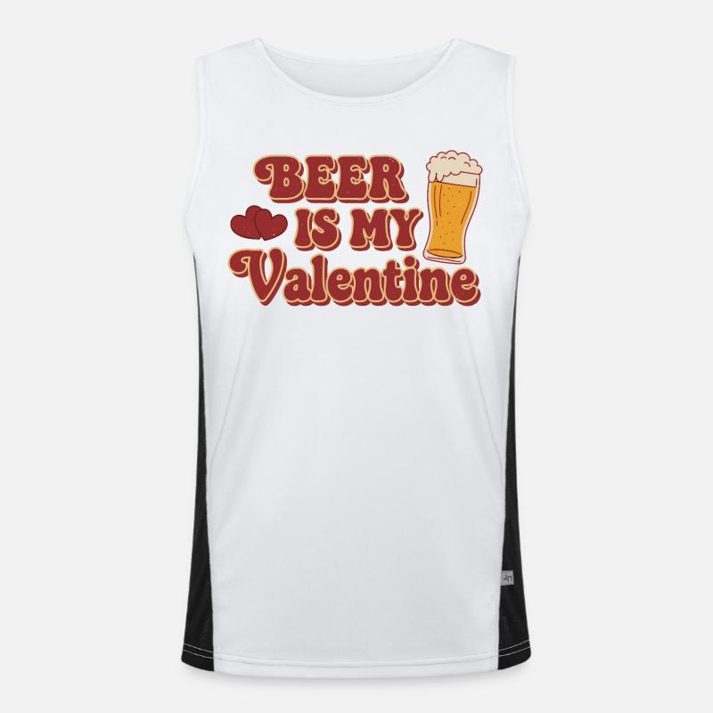 Beer Is My Valentine – Retro Bier Design Funktionelles Kontrast-Tank Top für Männer 