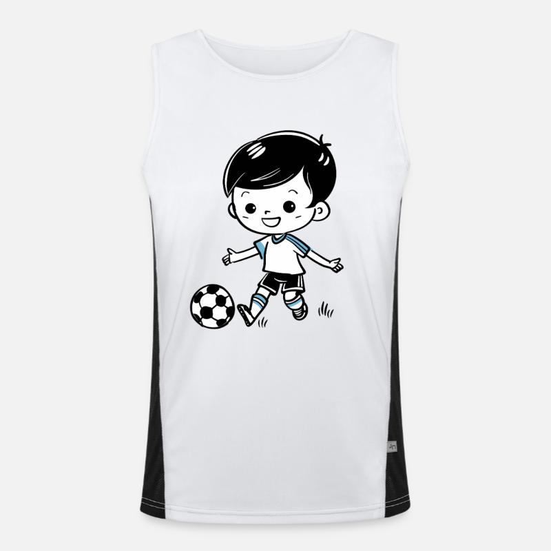 Fußballjunge Funktionelles Kontrast-Tank Top für Männer 