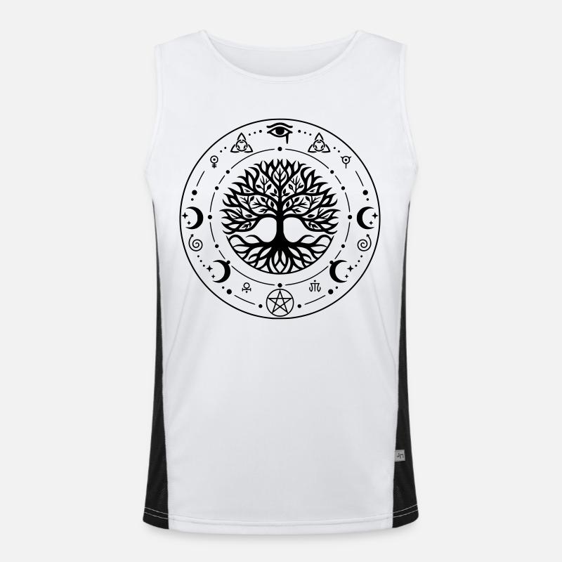 Heiliger Baum des Lebens Funktionelles Kontrast-Tank Top für Männer 