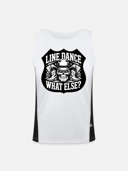 LineDance Skull Cowboy Boots - Men's Functional Contrast Tank Top - white/black