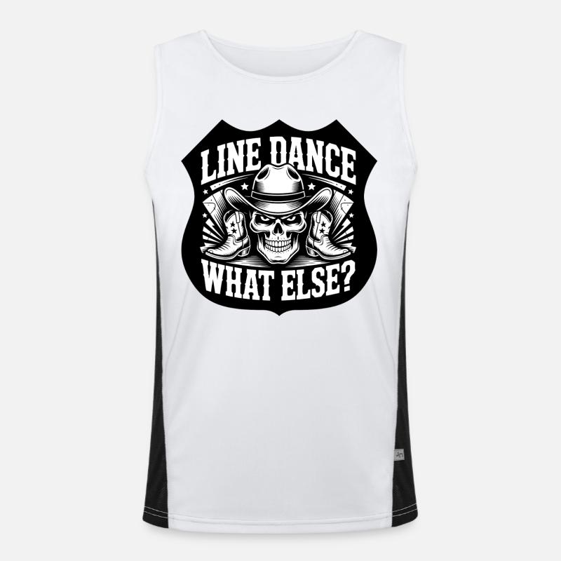 LineDance Schädel Cowboy Stiefel Funktionelles Kontrast-Tank Top für Männer 