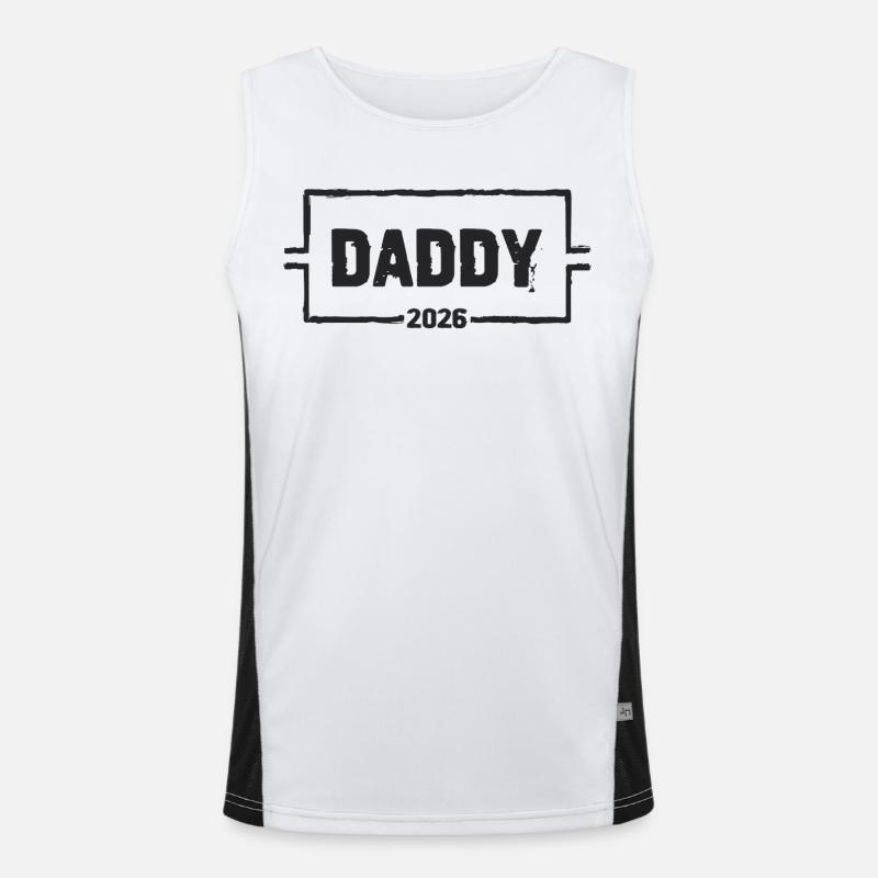 DADDY 2026 Stolzer werdender Vater Funktionelles Kontrast-Tank Top für Männer 