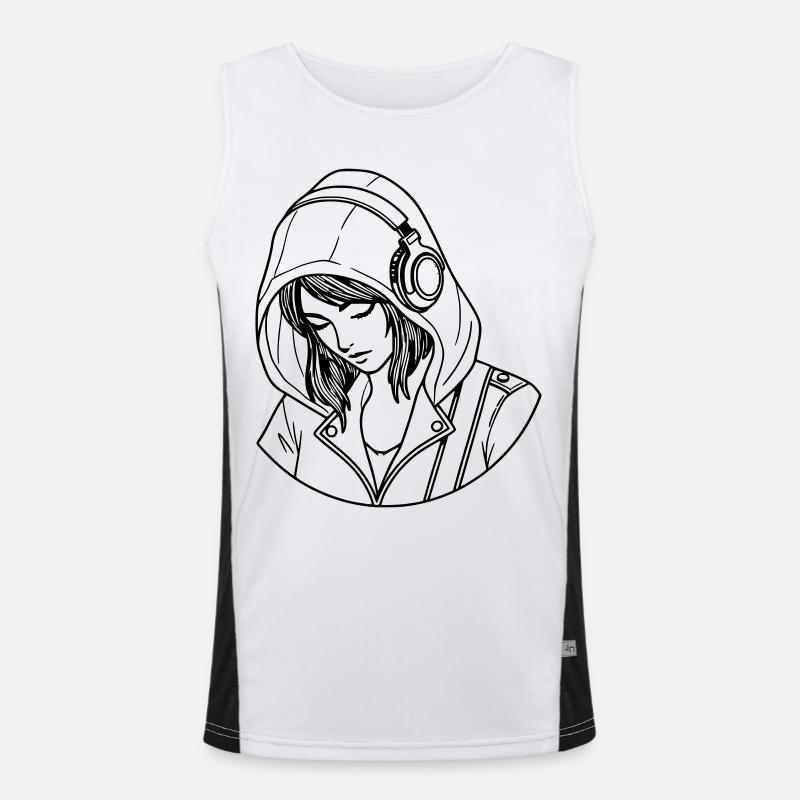 Frau Liebe Musik Funktionelles Kontrast-Tank Top für Männer 