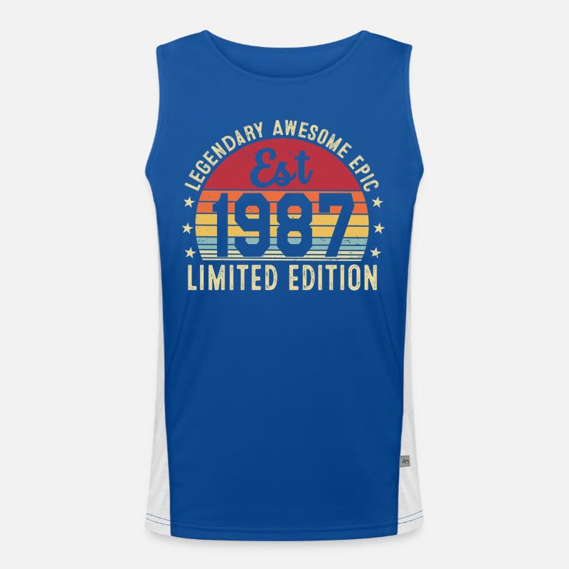 39th Anniversary 1987 Gift 39 Years, Vintage 1987 Men's Functional Contrast Tank Top 