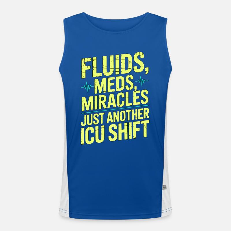 ICU Nurse Fluids Meds Miracles Intensive Care Funktionelles Kontrast-Tank Top für Männer 