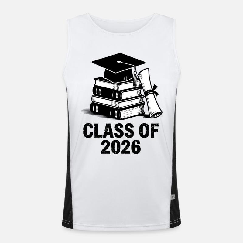 CLASS OF 2026 Absolventen Studium Abitur Funktionelles Kontrast-Tank Top für Männer 