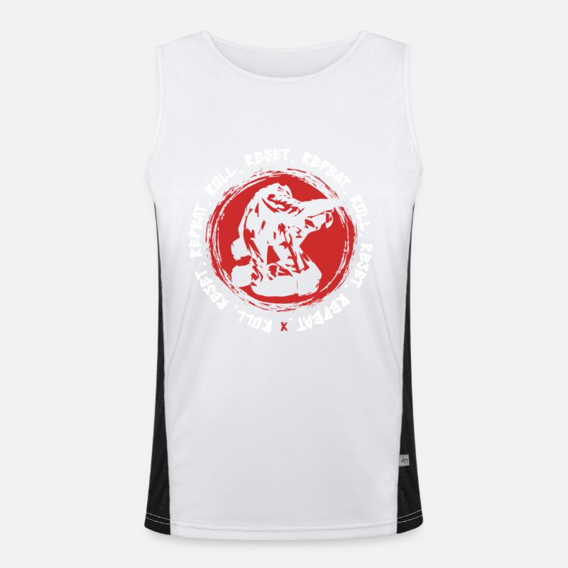 Judo Martial Arts Roll Reset Repeat - Men's Functional Contrast Tank Top  - white/black