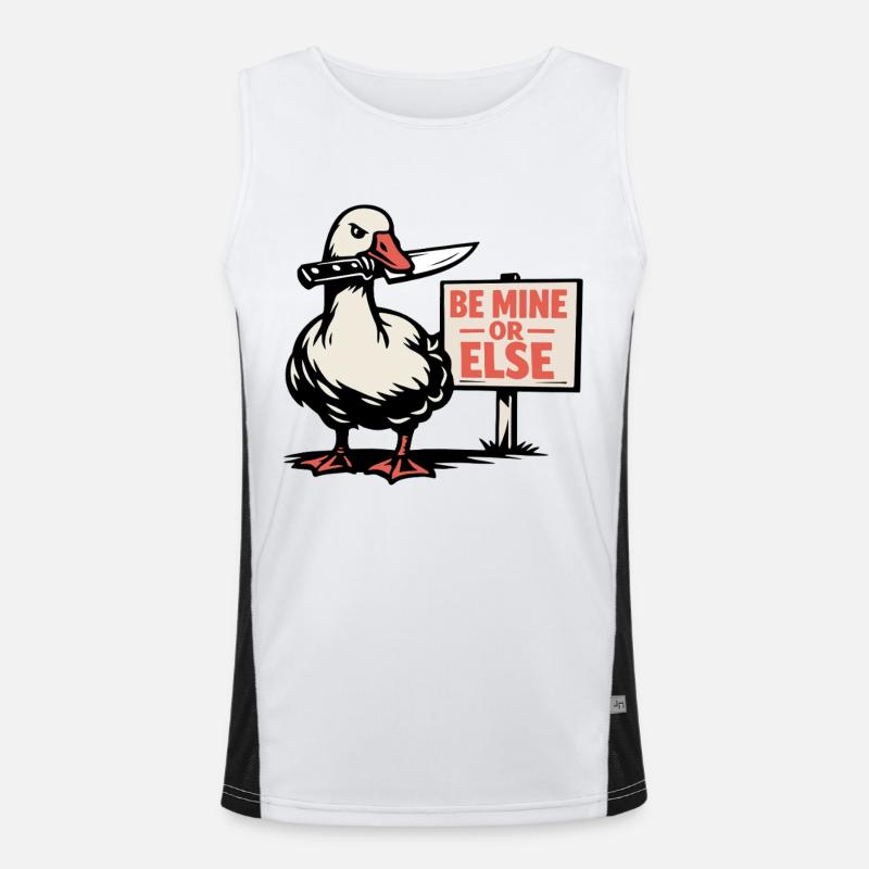 Be Mine or Else - Valentine's Gans Funktionelles Kontrast-Tank Top für Männer 