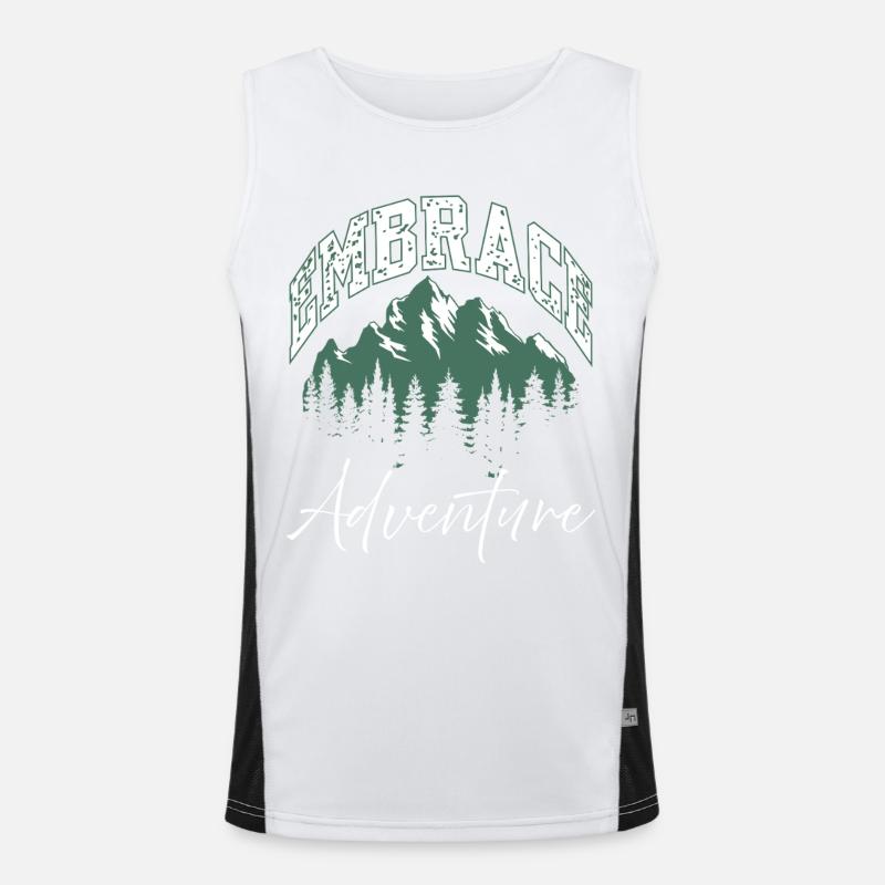 Umarme das Adventure Mountain Logo Funktionelles Kontrast-Tank Top für Männer 