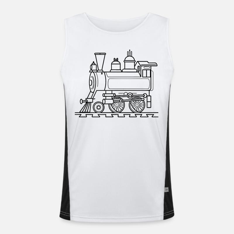 Railroad Comic Style Men's Functional Contrast Tank Top 