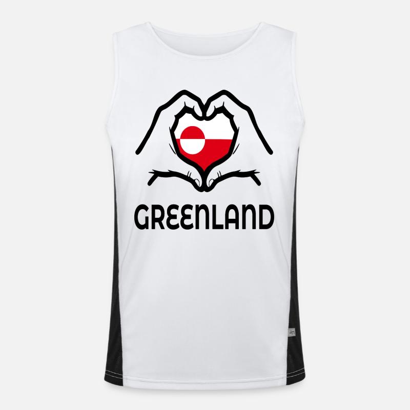 Grönlandisches Liebessymbol Funktionelles Kontrast-Tank Top für Männer 