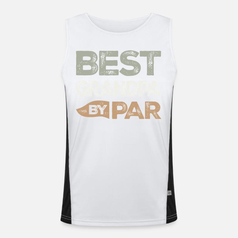 Bedste bedstefar efter par Sjov Golf Bedstefars Ord - Funktionel kontrast tanktop til herrer  - hvid/sort