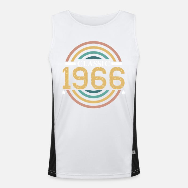 Klassischer Geburtstag 1966 Geburtstag 60 Jahre Geburt Funktionelles Kontrast-Tank Top für Männer 