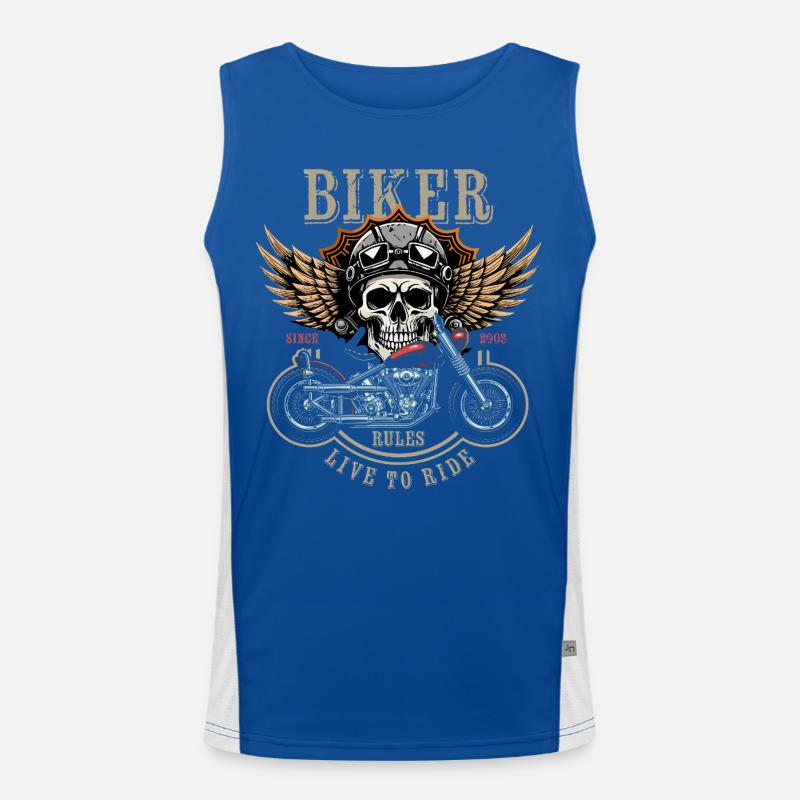 Biker Rules - Since 2003 - Live to Ride Funktionelles Kontrast-Tank Top für Männer 