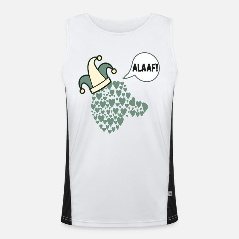Karneval Alaaf Hunde Prinz Funktionelles Kontrast-Tank Top für Männer 