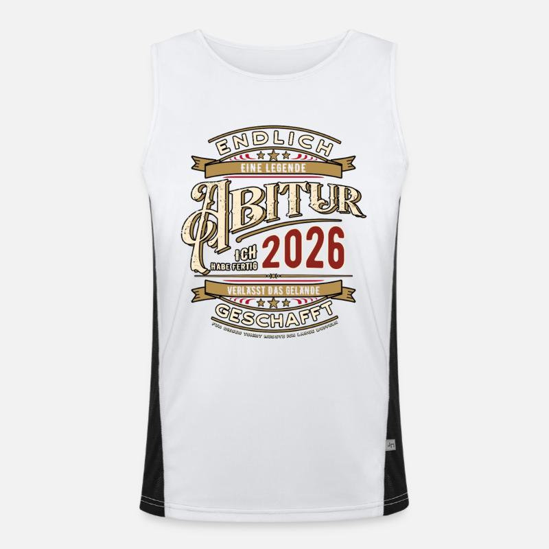 Finally done | Abitur 2026 | I'm done - Men's Functional Contrast Tank Top  - white/black