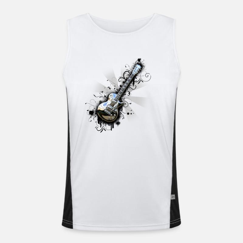 Shiny chrome guitar Men's Functional Contrast Tank Top 