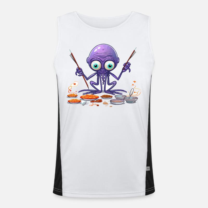 Der Algen-Octopus Küchenchef Funktionelles Kontrast-Tank Top für Männer 