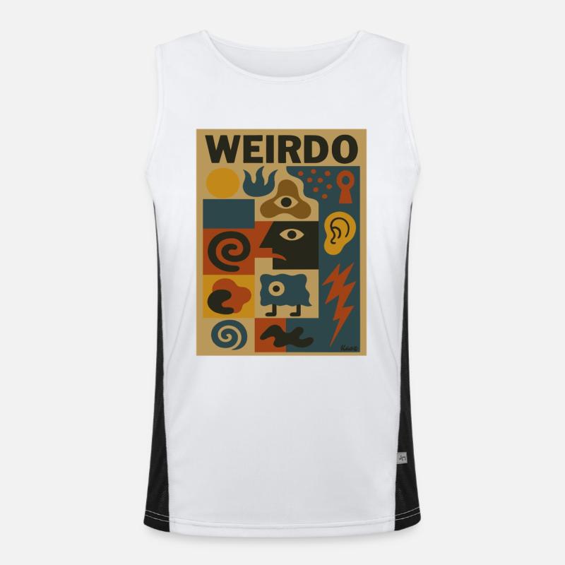Weirdo Kaleidoscope Pattern - Men's Functional Contrast Tank Top  - white/black