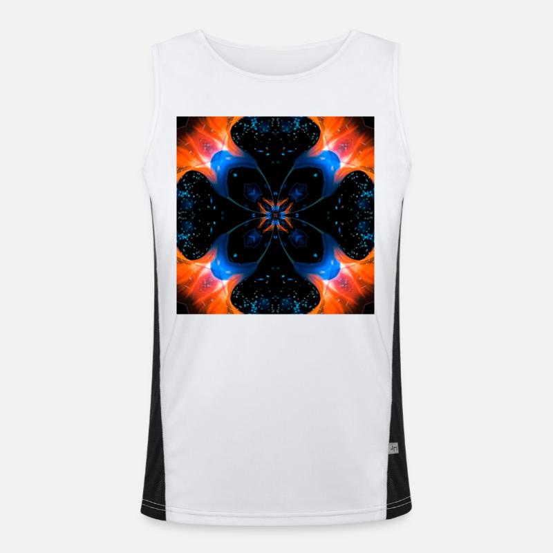 Fraktalkunst Digitale Blume Funktionelles Kontrast-Tank Top für Männer 