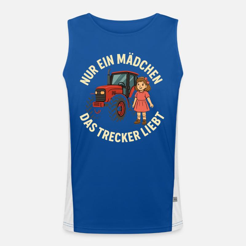 Nur ein Mädchen das Trecker liebt Funktionelles Kontrast-Tank Top für Männer 