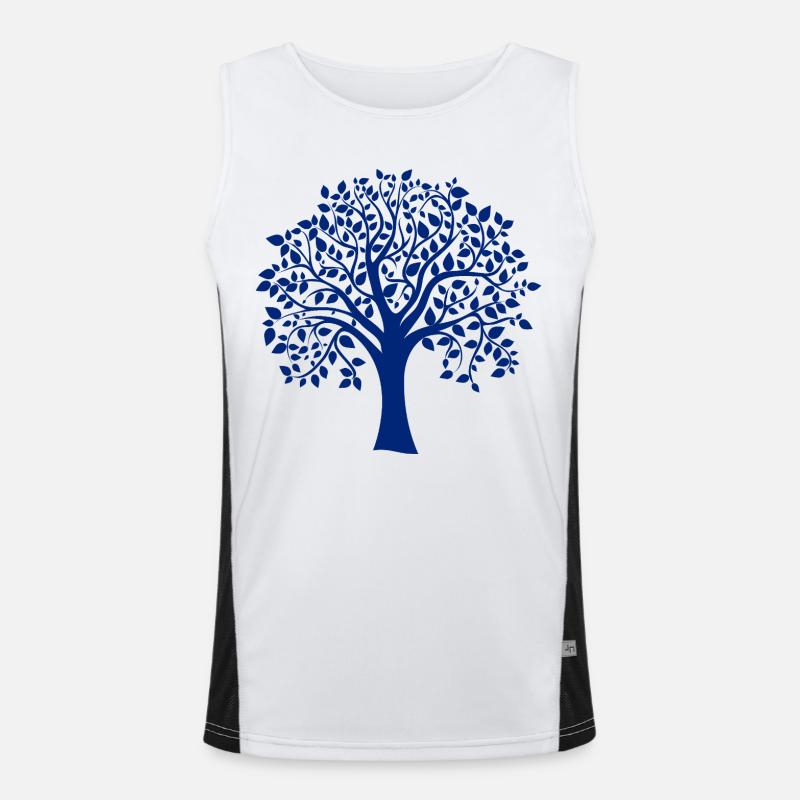 Silhouette de base bleue à imprimé Jumbo Tree Débardeur respirant contrasté Homme 