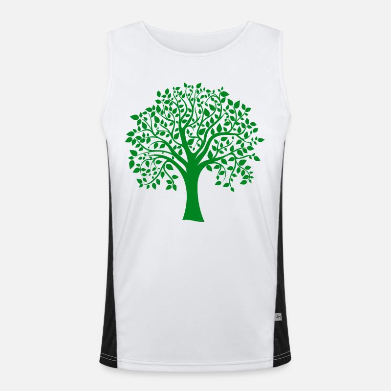 Base Green Jumbo Tree Print Silhouette Men's Functional Contrast Tank Top 