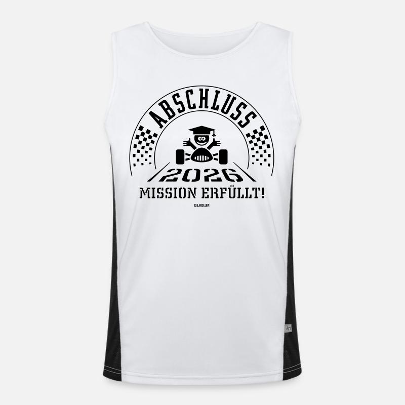 Abschluss 2026 – Mission Erfüllt! (Zieleinfahrt B) Funktionelles Kontrast-Tank Top für Männer 
