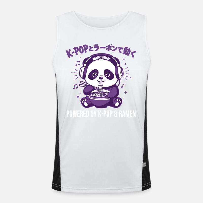 K-Pop To Ramen De Ugoku Powered By K-Pop And Ramen Men's Functional Contrast Tank Top 