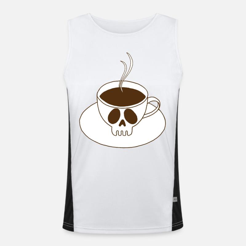 Crâne et tasse de café Débardeur respirant contrasté Homme 