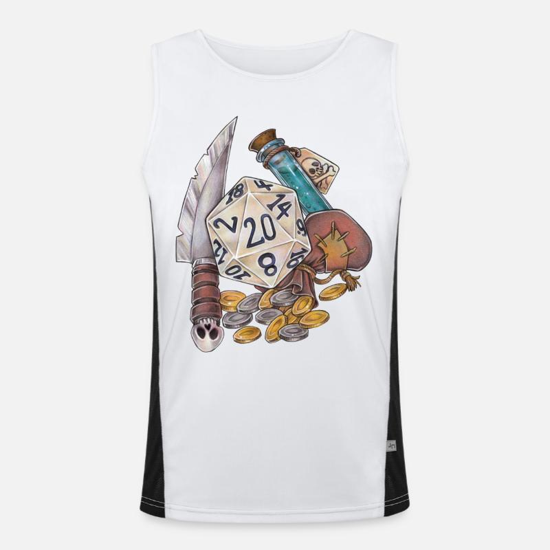 Rollenspiel Tabletop D20 Würfel Geschenk Dieb Raub Funktionelles Kontrast-Tank Top für Männer 