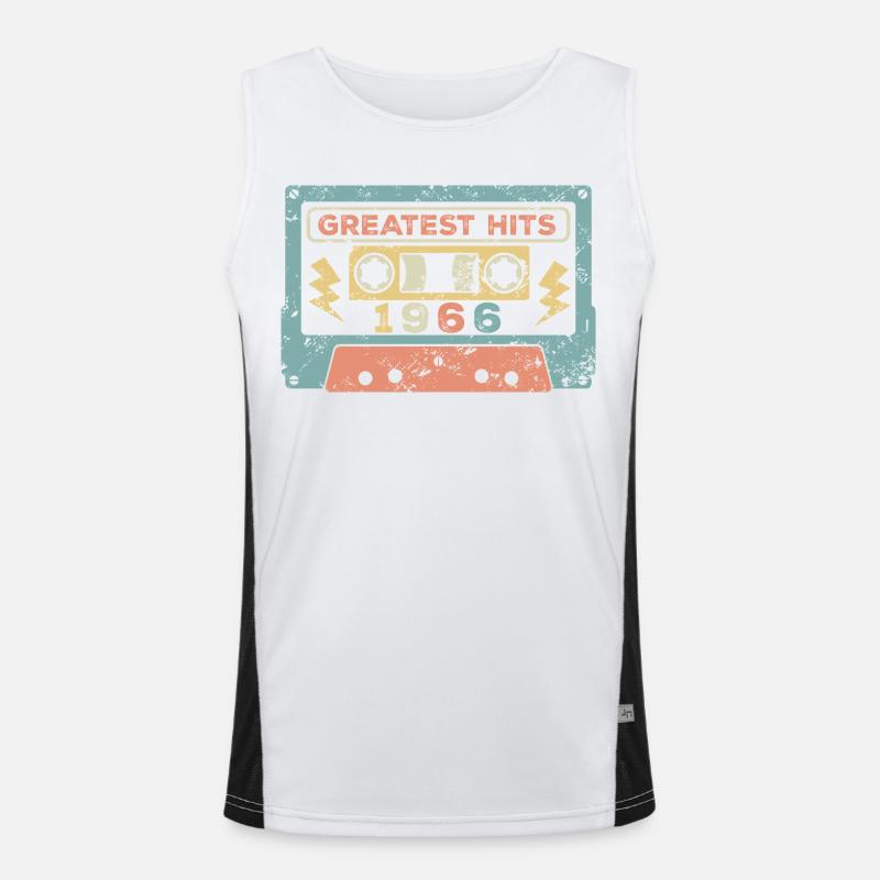 Vintage 1966 Funktionelles Kontrast-Tank Top für Männer 
