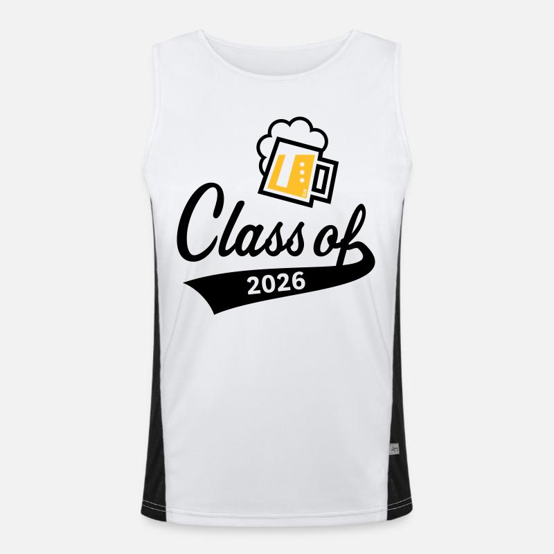 Class Of 2026 (Abschlussklasse / Bier / 2C POS) Funktionelles Kontrast-Tank Top für Männer 