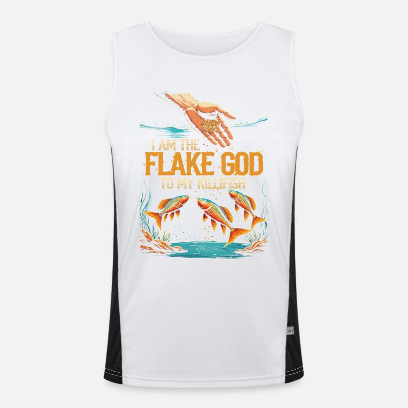 Zahnkarpfen Killfisch I Am The Flake God Funktionelles Kontrast-Tank Top für Männer 