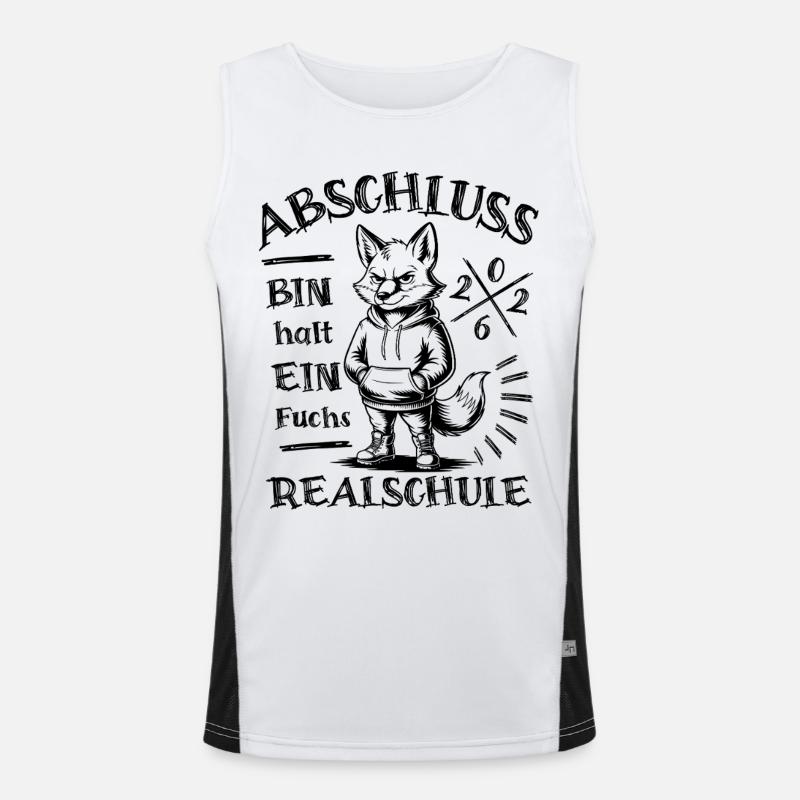 Abschluss 2026 Realschule - Bin halt ein Fuchs Funktionelles Kontrast-Tank Top für Männer 