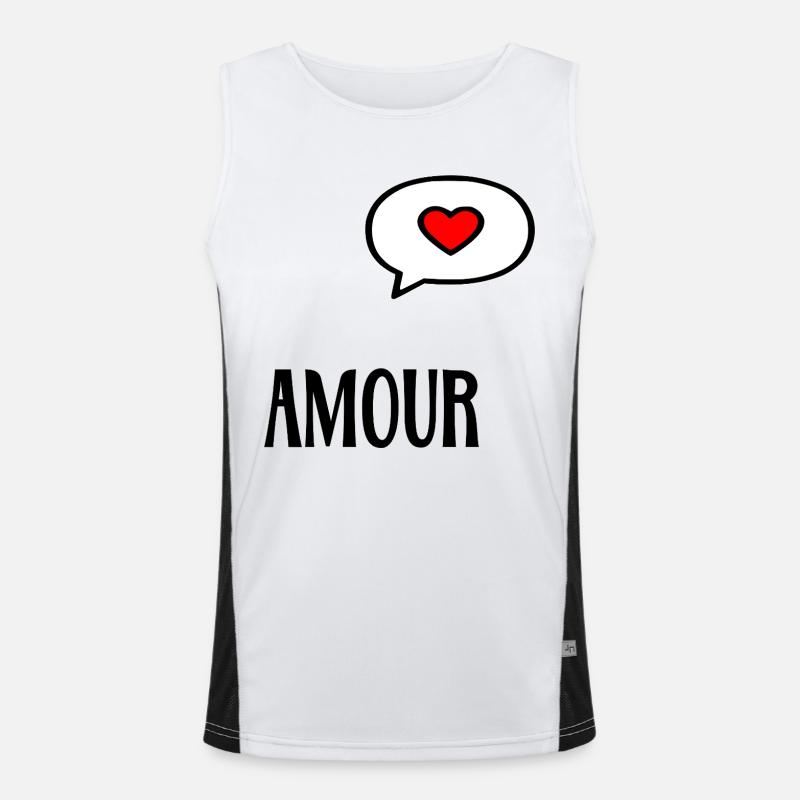 Love Heart Men's Functional Contrast Tank Top 